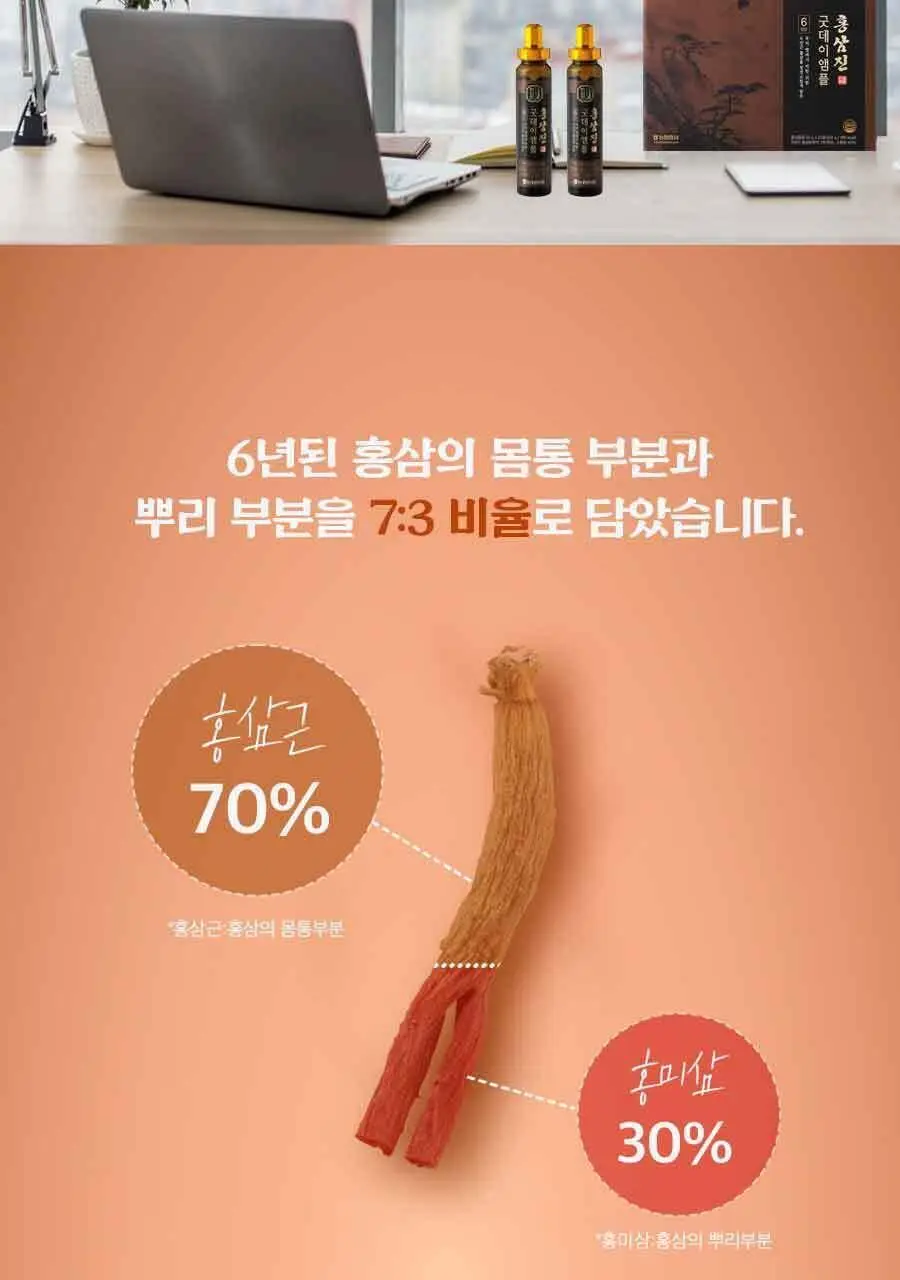 [박보영PICK] 한삼인 홍삼진 굿데이앰플 20병 1세트 (20일분)+쇼핑백 상세페이지 3